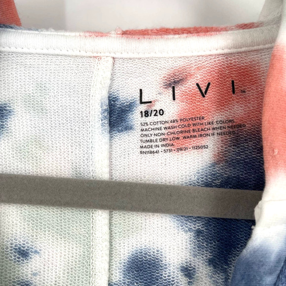 Livi Lane Bryant Hoodie Sweatshirt Tie Dye White Size 18/20 NWT - Picture 6 of 8